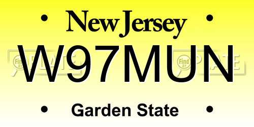 W97MUN New Jersey License Plate