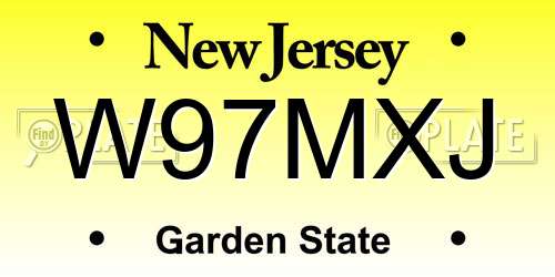 W97MXJ New Jersey License Plate