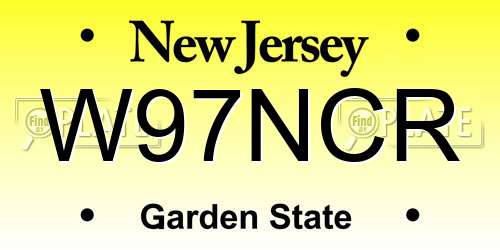 W97NCR New Jersey License Plate