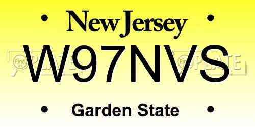 W97NVS New Jersey License Plate