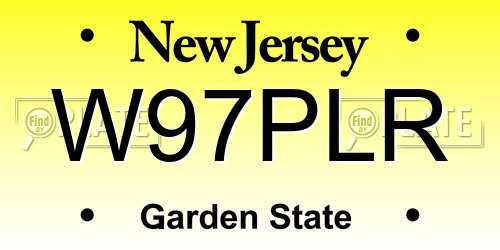 W97PLR New Jersey License Plate