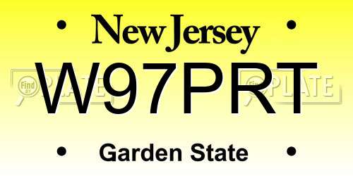 W97PRT New Jersey License Plate