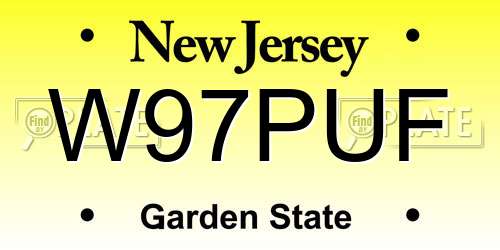 W97PUF New Jersey License Plate