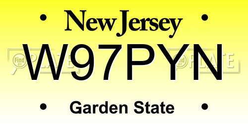 W97PYN New Jersey License Plate