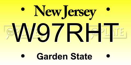 W97RHT New Jersey License Plate
