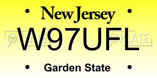 W97UFL New Jersey License Plate