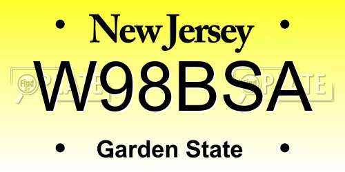 W98BSA New Jersey License Plate
