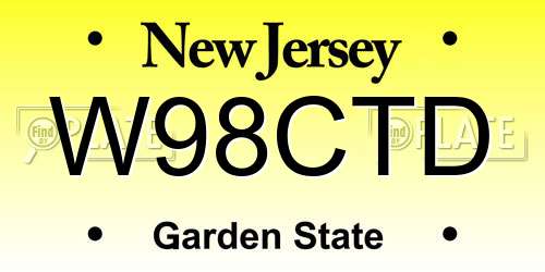 W98CTD New Jersey License Plate