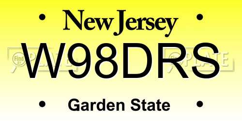 W98DRS New Jersey License Plate