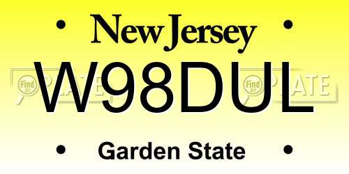 W98DUL New Jersey License Plate