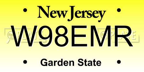 W98EMR New Jersey License Plate