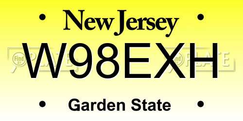 W98EXH New Jersey License Plate