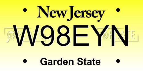 W98EYN New Jersey License Plate