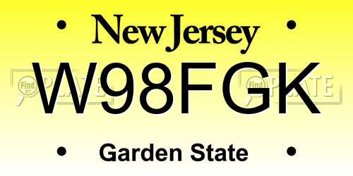 W98FGK New Jersey License Plate