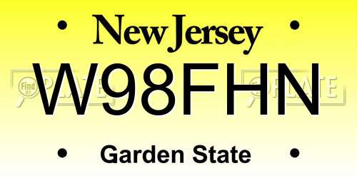 W98FHN New Jersey License Plate