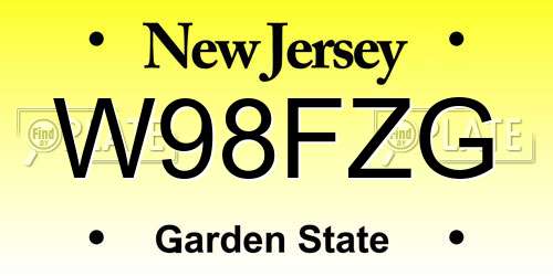 W98FZG New Jersey License Plate