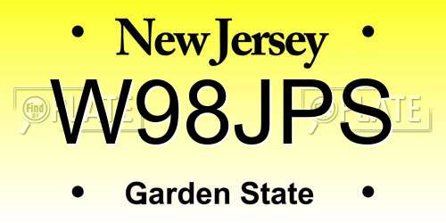 W98JPS New Jersey License Plate