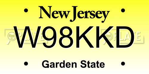 W98KKD New Jersey License Plate