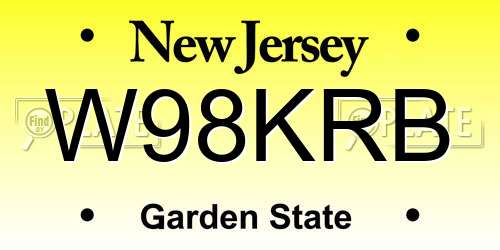 W98KRB New Jersey License Plate