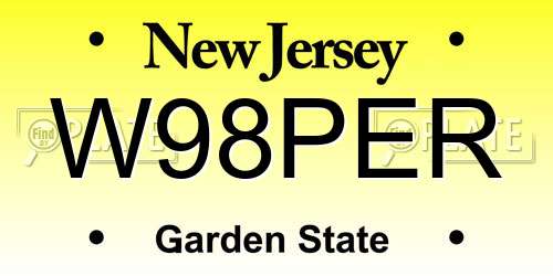W98PER New Jersey License Plate