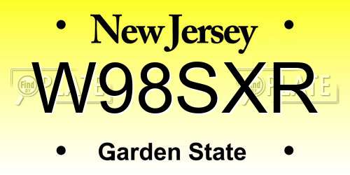 W98SXR New Jersey License Plate