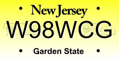 W98WCG New Jersey License Plate
