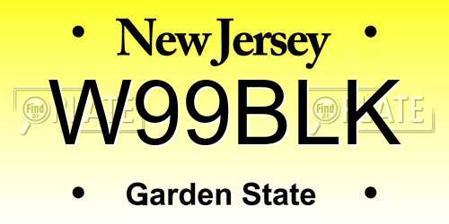 W99BLK New Jersey License Plate