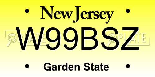 W99BSZ New Jersey License Plate