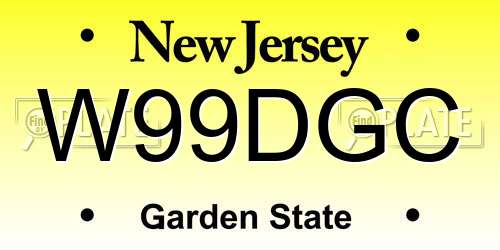 W99DGC New Jersey License Plate
