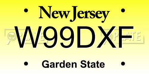 W99DXF New Jersey License Plate
