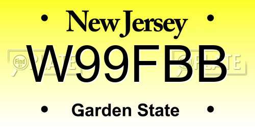 W99FBB New Jersey License Plate