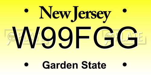 W99FGG New Jersey License Plate