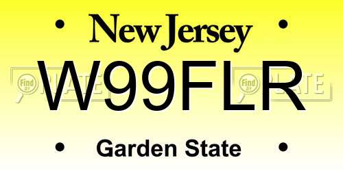 W99FLR New Jersey License Plate