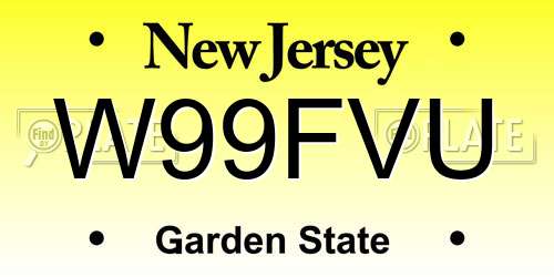 W99FVU New Jersey License Plate