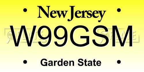 W99GSM New Jersey License Plate