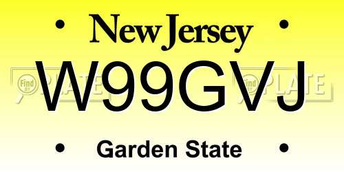 W99GVJ New Jersey License Plate