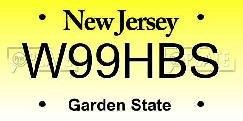 W99HBS New Jersey License Plate