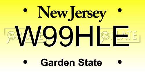 W99HLE New Jersey License Plate