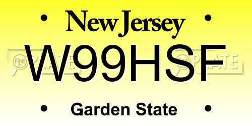 W99HSF New Jersey License Plate