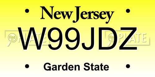 W99JDZ New Jersey License Plate