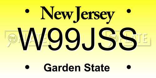 W99JSS New Jersey License Plate