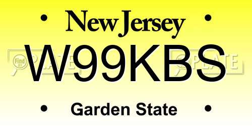 W99KBS New Jersey License Plate