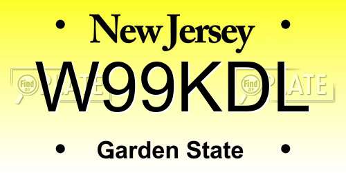 W99KDL New Jersey License Plate