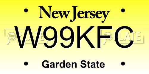 W99KFC New Jersey License Plate