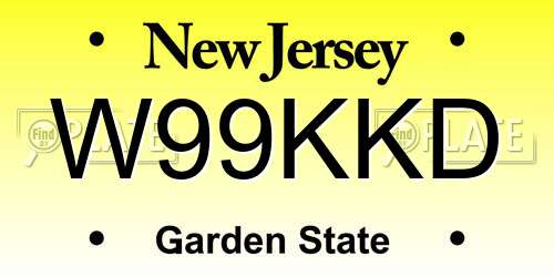 W99KKD New Jersey License Plate