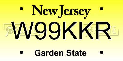 W99KKR New Jersey License Plate