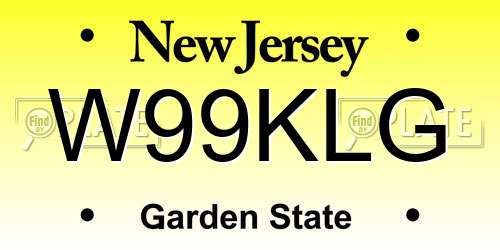 W99KLG New Jersey License Plate