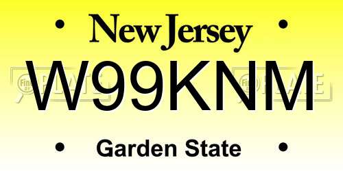 W99KNM New Jersey License Plate