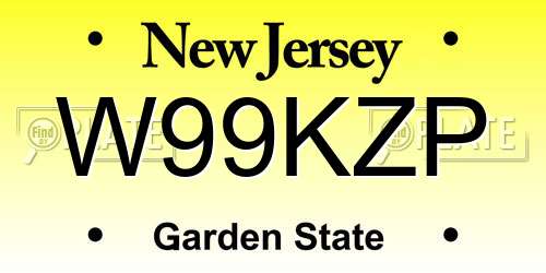 W99KZP New Jersey License Plate
