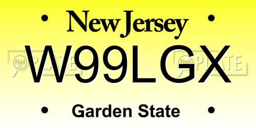 W99LGX New Jersey License Plate